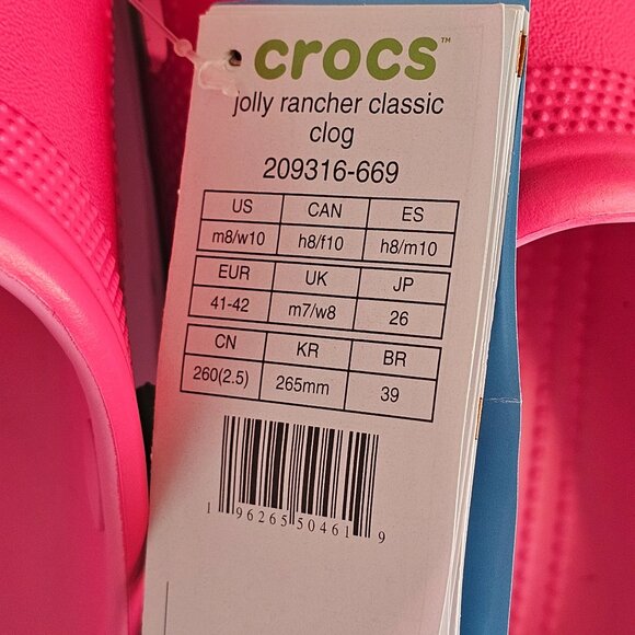 Crocs Jolly Rancher Classic Clog Watermelon Pink M8/W10 - Picture 5 of 13